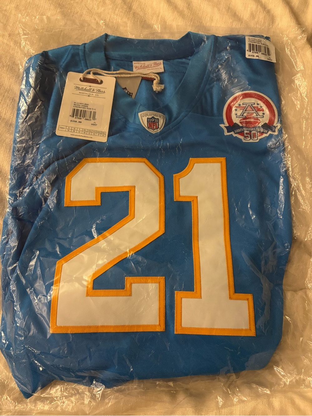 2009 LaDainian Tomlinson Chargers 50th Anniversary Jersey - Picture 2 of 7